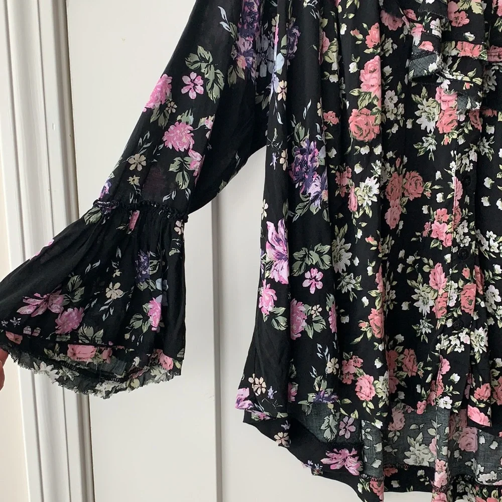 Free People Loretta Printed Floral Tunic Top - Picture 13 of 16